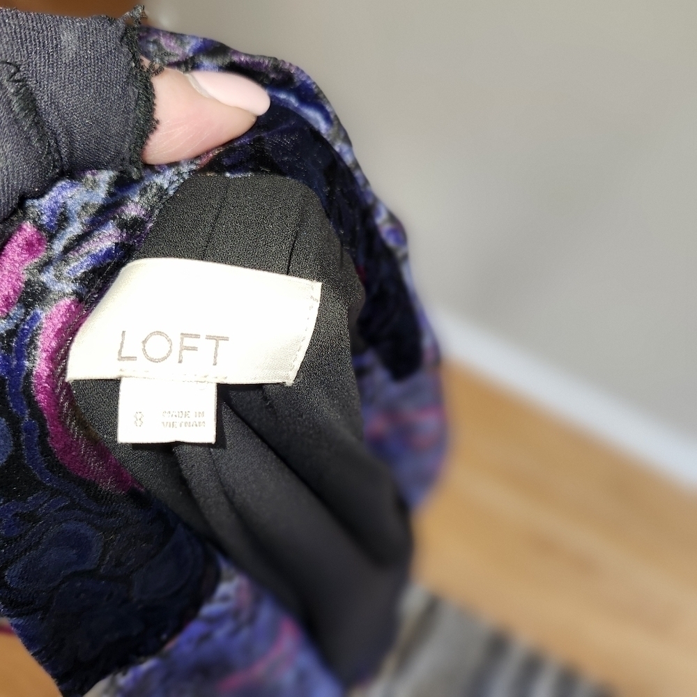 LOFT Velvet Purple paisley Blazer - Picture 6 of 6